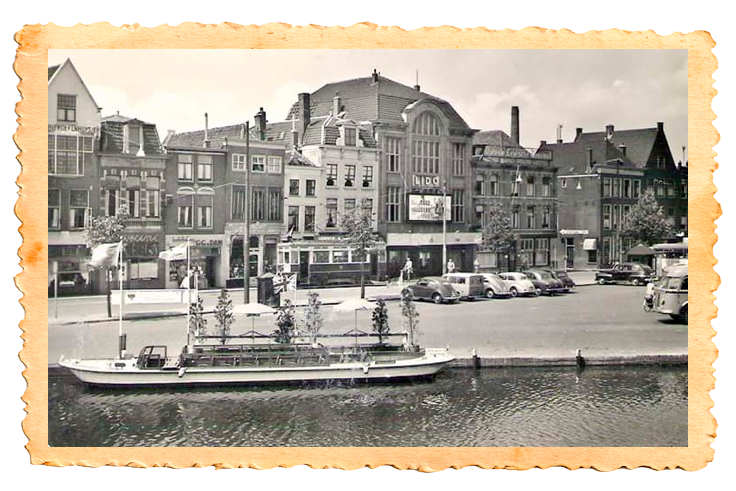 Vintage oud1 foto rederij rembrandt leiden rondvaart