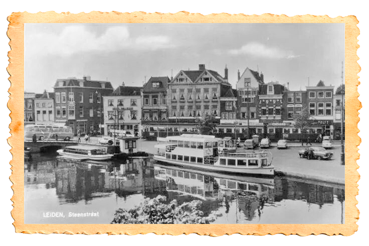 Vintage oud2 foto rederij rembrandt leiden rondvaart